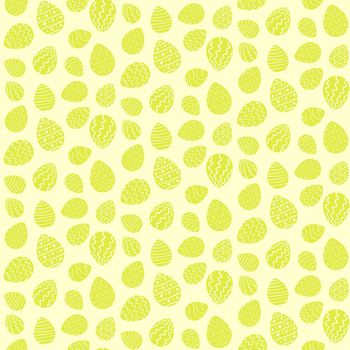Cute yellow Easter seamless pattern with eggs