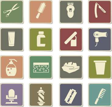 barbershop vector icons for user interface design