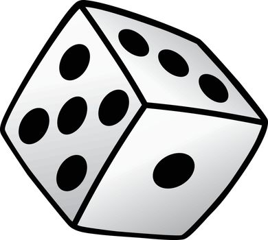 white dice risk taker gamble vector art illustration