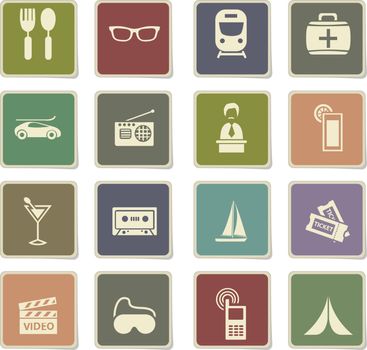 travel vector icons for user interface design