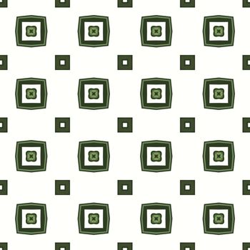 Seamless illustrated pattern made of abstract elements in beige and green