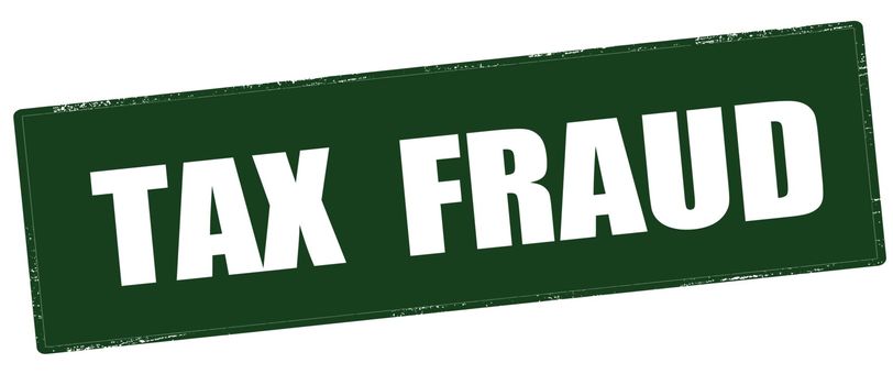Stamp with text tax fraud inside, vector illustration