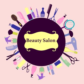 Vector background  for Hair and Beauty salon, Barber Shop with copy space 

