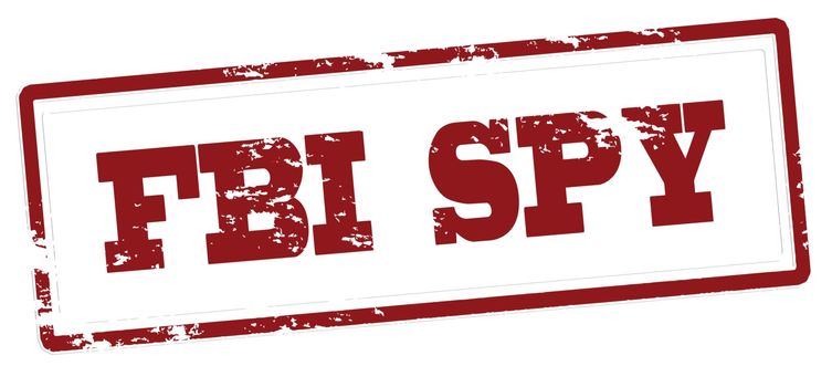 Stamp with text FBI spy inside, vector illustration