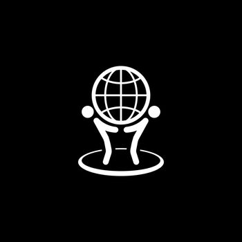 Global Business Icon. Flat Design. Isolated Illustration.