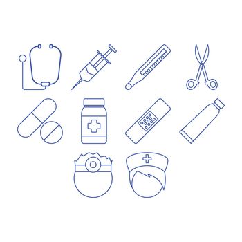 Collection of medical icon vector