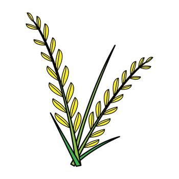 Simple flat color wheat icon vector