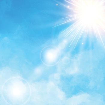 White cloud detail in blue sky with sunshine daylight
vector illustration background with copy space