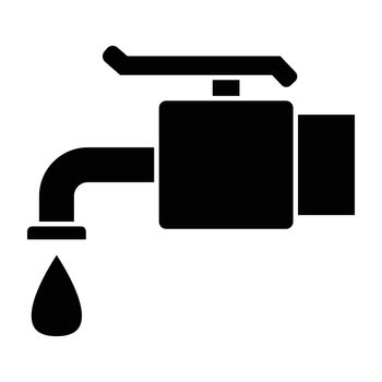 Simple flat black faucet water icon vector