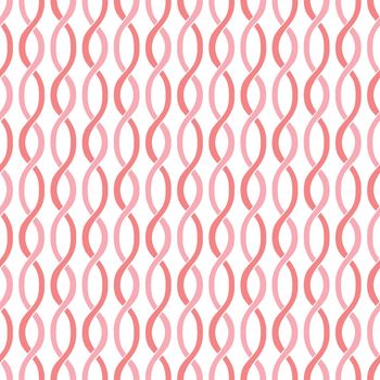 Seamless illustrated pattern made of pink ribbons on white