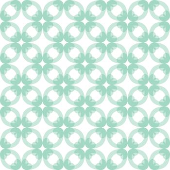 Seamless illustrated pattern made of abstract turquoise elements on white