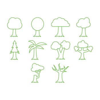 Collection of trees icon vector