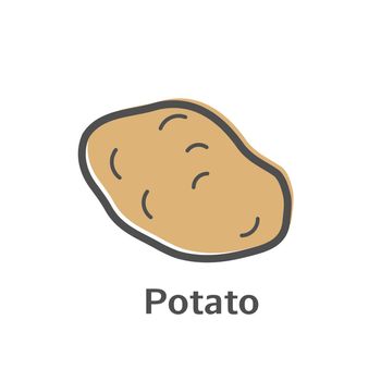 Potato thin line vector icon. Isolated vegetables linear style for menu, label, logo. Simple vegetarian food sign.