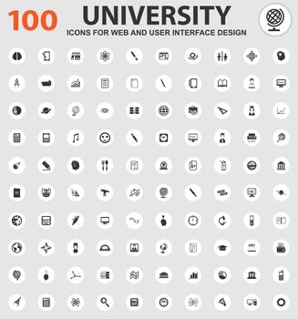 University icons for web and user interface design
