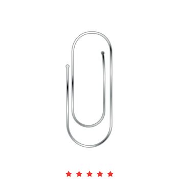 Paper clip it is icon . Flat style .