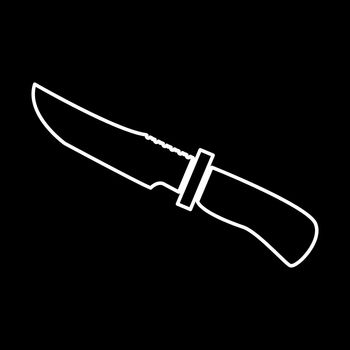 Knife of hunter it is icon . Flat style .