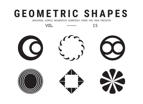 Geometric shapes set. Universal simple decorative forms for your projects. Minimal logo design
