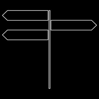 Direction sign it is the white path icon .