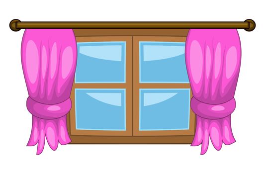 cartoon window with curtains vector symbol icon design. Beautiful illustration isolated on white background
