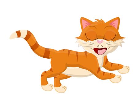 cartoon cat with closed eyes vector symbol icon design. Beautiful illustration isolated on white background
