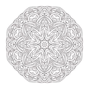 Mandala. Vintage hand drawn decorative vector illustration. round lace design. Ethnic tribal Oriental arabic Indian motif. Pattern for zentangle, coloring book, zendoodle.