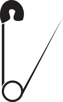 Vector illustration of safety pin,web, logo, flat image. object isolated on white background. 
