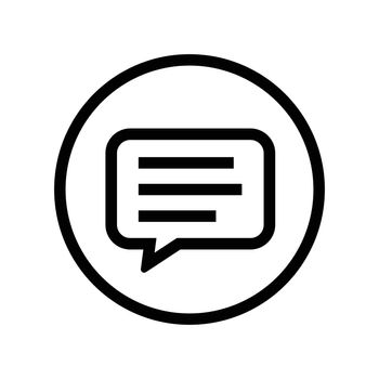 Bubble chat icon, iconic symbol inside a circle, on white background. Vector Iconic Design.