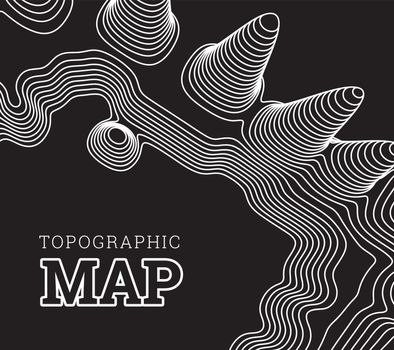 Topographical map of the locality, vector illustration with lines