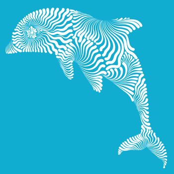 Dolphin in the jump decorative graphic vector illustration
