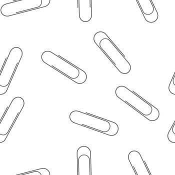 Paper clip seamless pattern on white background