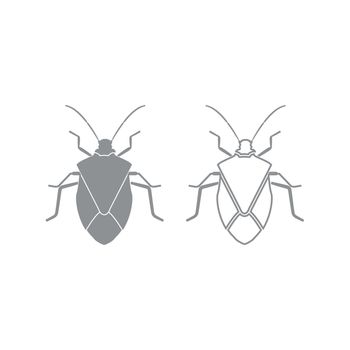 Bug icon. It is grey set .