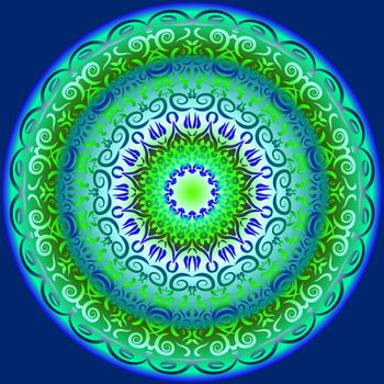 Circular pattern in blue and green colors