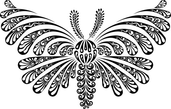 decorative openwork vector illustration of a beautiful butterfly