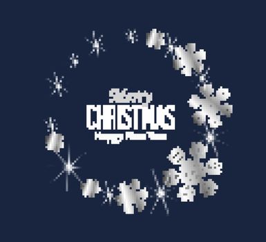 Vector illustration of falling snowflakes. Christmas background with snow