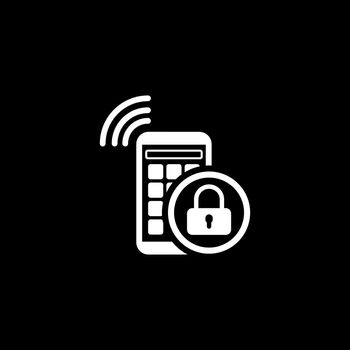 Mobile Security Icon. Flat Design. Business Concept Isolated Illustration.