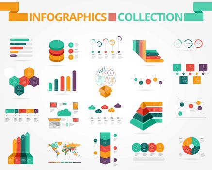 Business and social infographics design elements. Vector illustration.