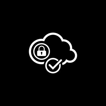 Cloud Security Icon. Flat Design. Business Concept Isolated Illustration.