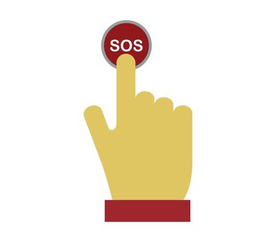 hand click on sos button