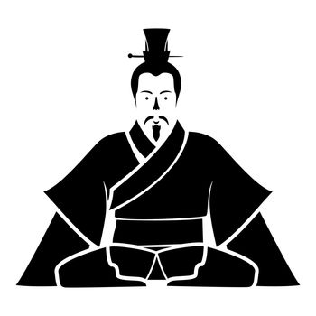 Emperor of China icon black icon flat illustration symple style