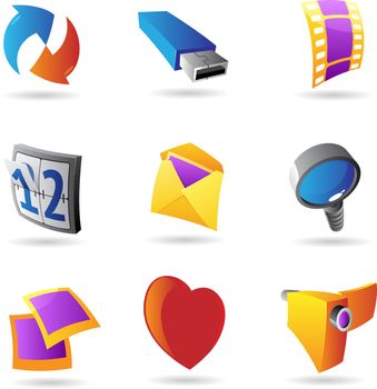 Icons for computer and website interface. Vector illustration.