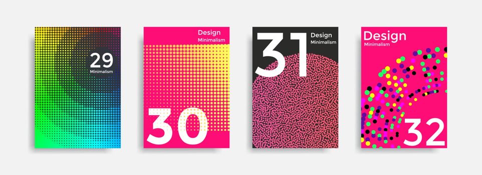 Minimal abstract posters set. Covers templates collection with graphic geometric shapes elements. Applicable for brochures, posters, covers and banners. Vector illustrations