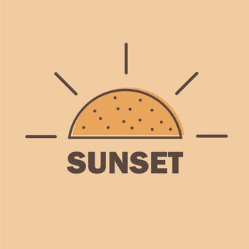 Sun line icon, outline vector sign, linear pictogram, sunset, Weather forecast symbol, logo illustration
