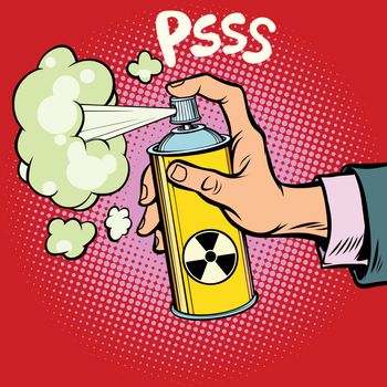 attack diversion radioactive waste gas. Comic cartoons pop art retro vector illustration kitsch drawing