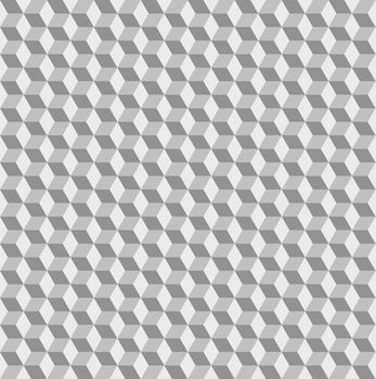 Abstract seamless background with cube decoration in greyscale