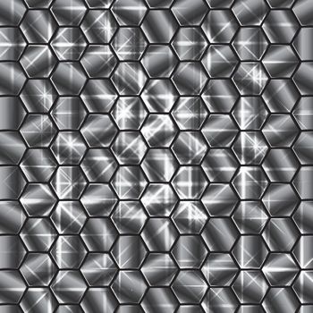hexagon background shiny metallic light