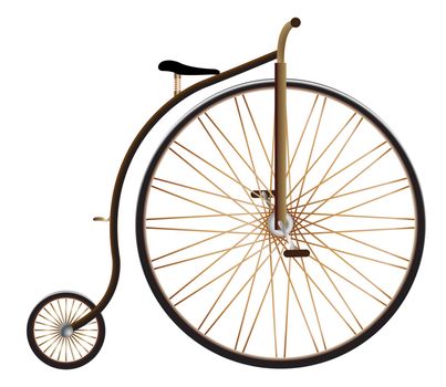 A realistic penny farthing vector isolated on a white background