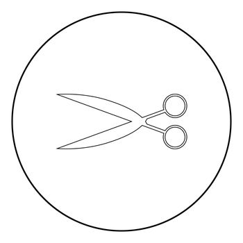 Scissors it is the black color icon in circle or round