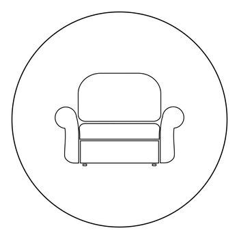 Armchair icon black color in circle vector illustration
