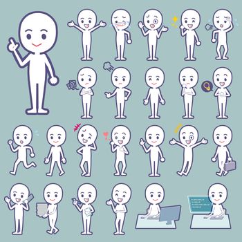 Set of various poses of Stick figure people