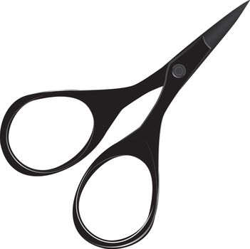Small scissors for needlework and sewing. Vector illustration.